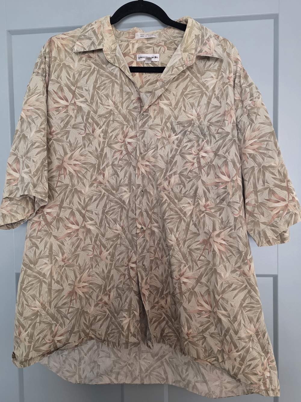 ​Vintage Pierre Cardin Mens XXL Hawaiian Button Up Shirt 100 Cotton Tropical